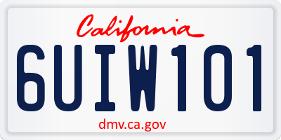 CA license plate 6UIW101