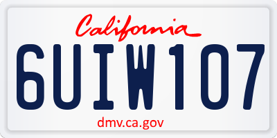 CA license plate 6UIW107