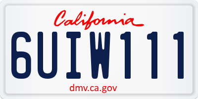 CA license plate 6UIW111