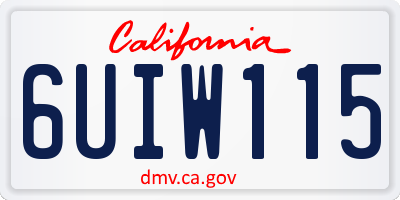 CA license plate 6UIW115