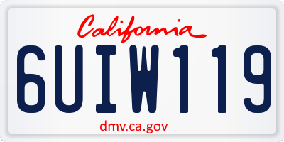CA license plate 6UIW119