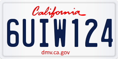 CA license plate 6UIW124