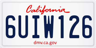 CA license plate 6UIW126