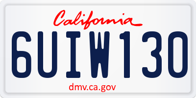 CA license plate 6UIW130