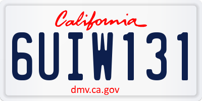 CA license plate 6UIW131