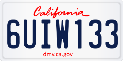 CA license plate 6UIW133