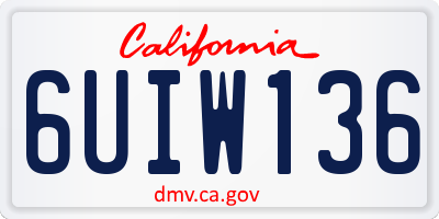 CA license plate 6UIW136