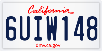 CA license plate 6UIW148