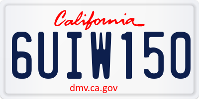 CA license plate 6UIW150