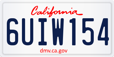 CA license plate 6UIW154