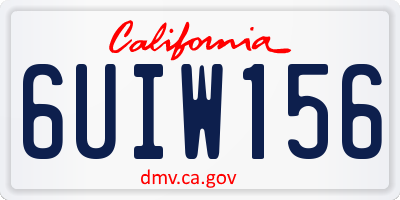 CA license plate 6UIW156