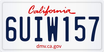 CA license plate 6UIW157