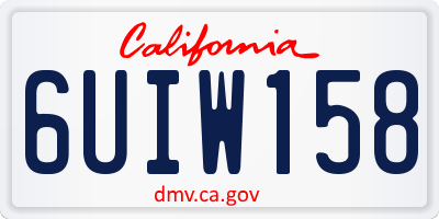 CA license plate 6UIW158