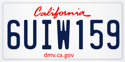 CA license plate 6UIW159