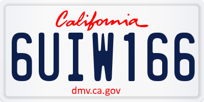 CA license plate 6UIW166