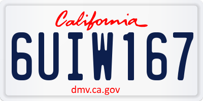 CA license plate 6UIW167