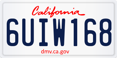 CA license plate 6UIW168