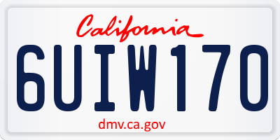 CA license plate 6UIW170