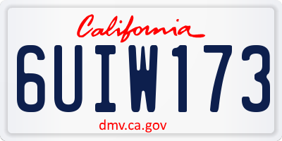 CA license plate 6UIW173