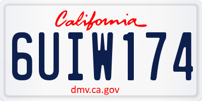 CA license plate 6UIW174