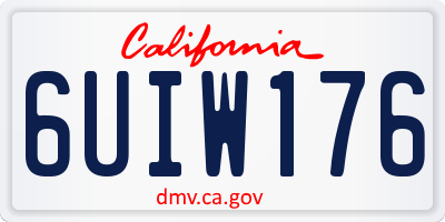 CA license plate 6UIW176