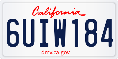 CA license plate 6UIW184