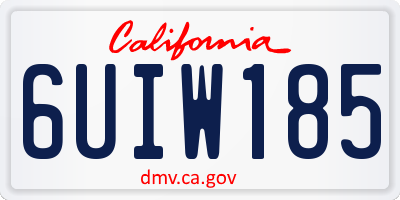CA license plate 6UIW185