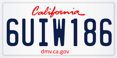 CA license plate 6UIW186