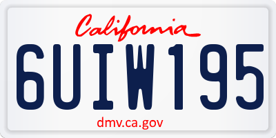 CA license plate 6UIW195