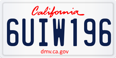 CA license plate 6UIW196