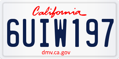 CA license plate 6UIW197
