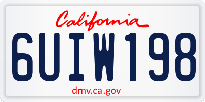 CA license plate 6UIW198