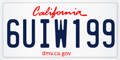 CA license plate 6UIW199