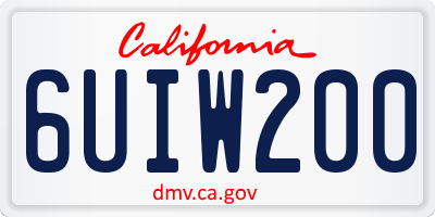 CA license plate 6UIW200