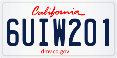 CA license plate 6UIW201