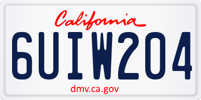 CA license plate 6UIW204