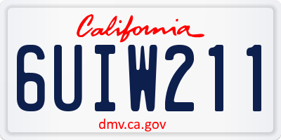 CA license plate 6UIW211