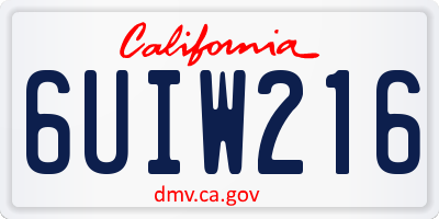 CA license plate 6UIW216