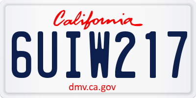 CA license plate 6UIW217