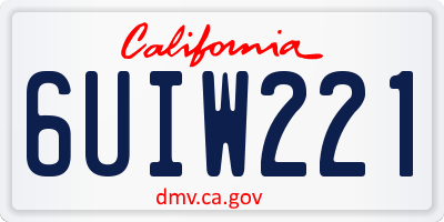 CA license plate 6UIW221