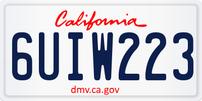 CA license plate 6UIW223
