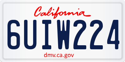 CA license plate 6UIW224
