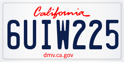 CA license plate 6UIW225