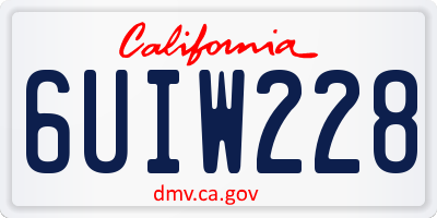 CA license plate 6UIW228