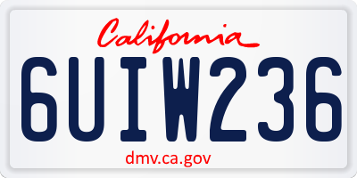 CA license plate 6UIW236