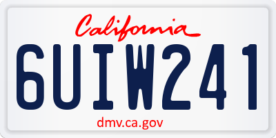 CA license plate 6UIW241