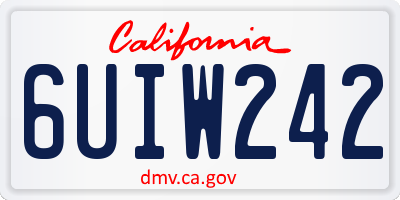 CA license plate 6UIW242