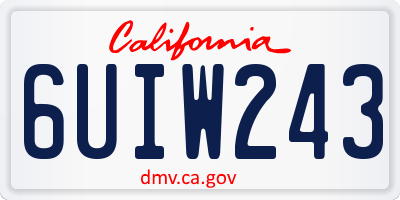 CA license plate 6UIW243