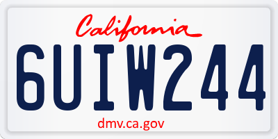 CA license plate 6UIW244