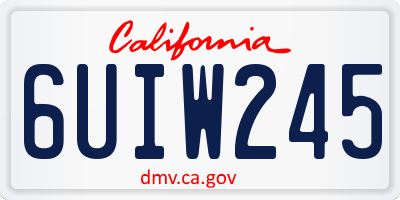 CA license plate 6UIW245